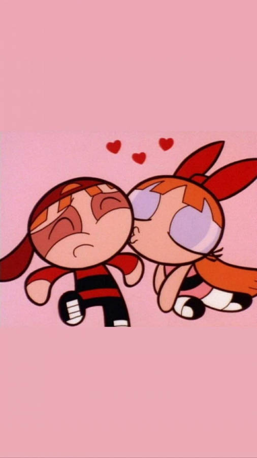 Download the powerpuff girls blossom kiss wallpaper