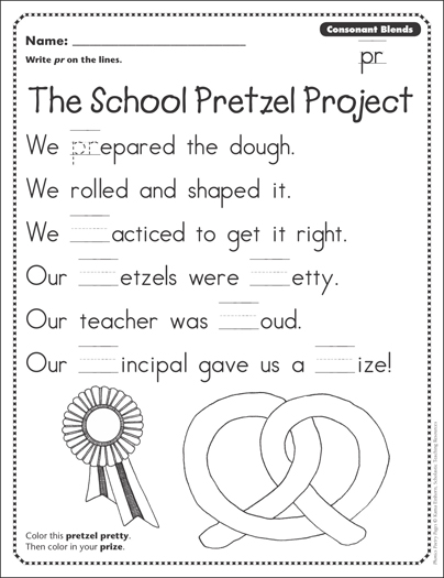 The school pretzel project consonant blends