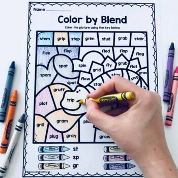 Color by digraphs and blends worksheets