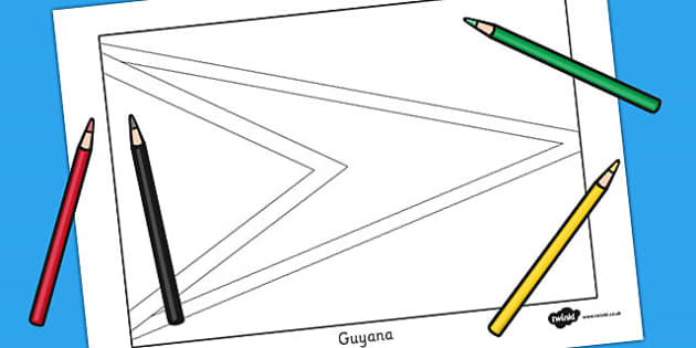 Guyana flag coloring sheet teacher