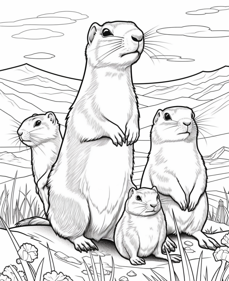 Join the fun with prairie dogs in the veterans oasis park coloring book