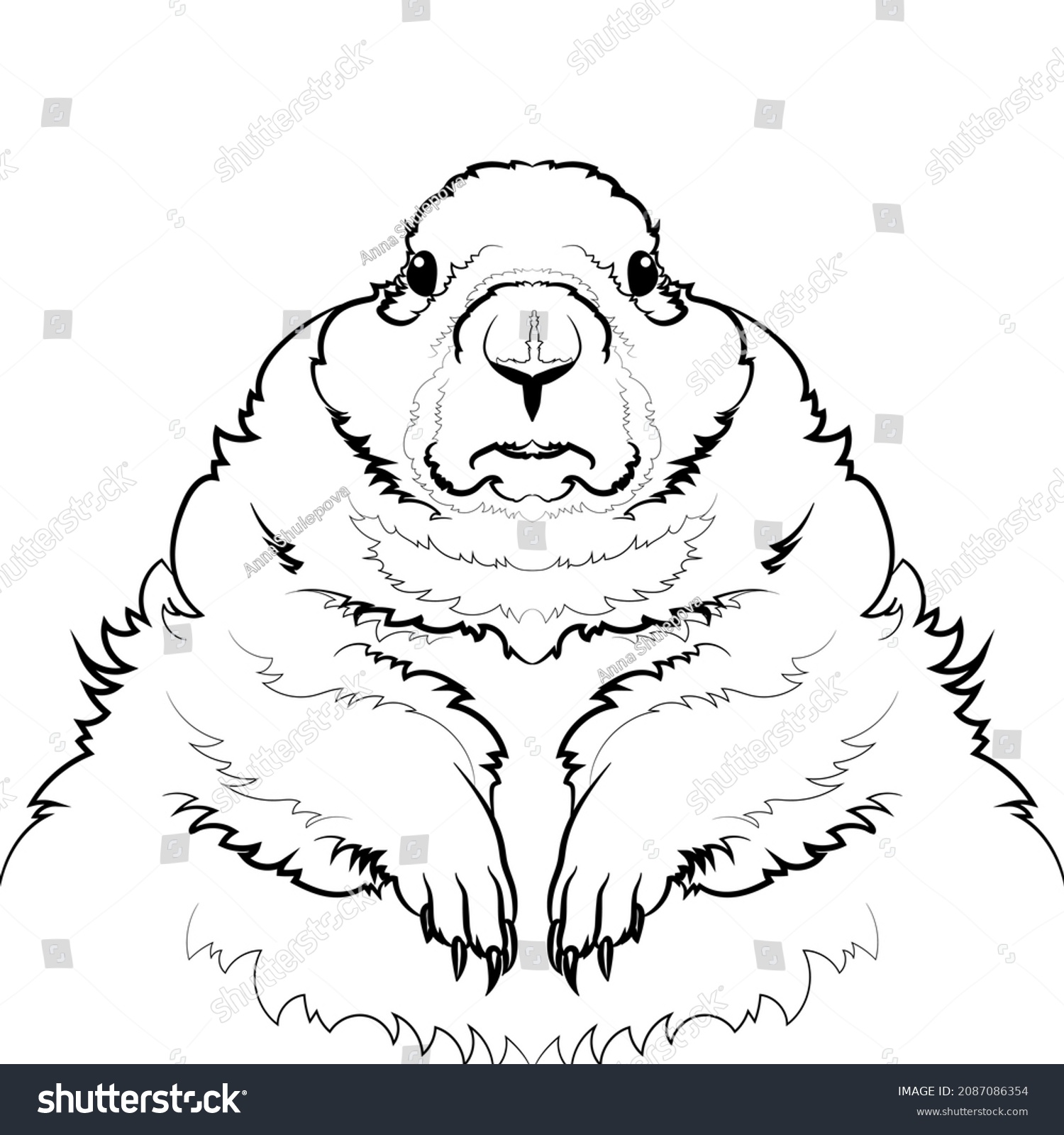 Black outline prairie dog on white stock vector royalty free