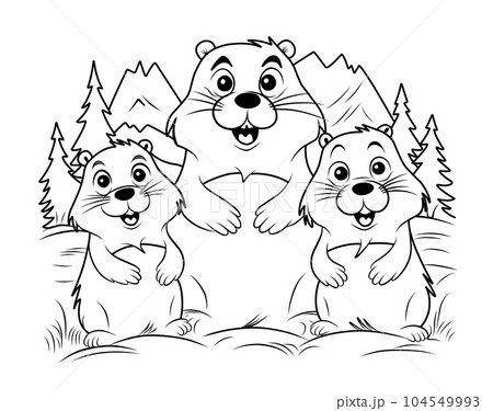 Groundhog day coloring page coloring book