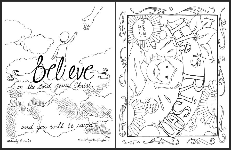 Easter coloring page bundle