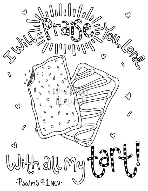 Pop tart coloring pagepraise coloringfood coloring pagechristian scripture coloringadult coloringbible verse coloringbreakfast theme