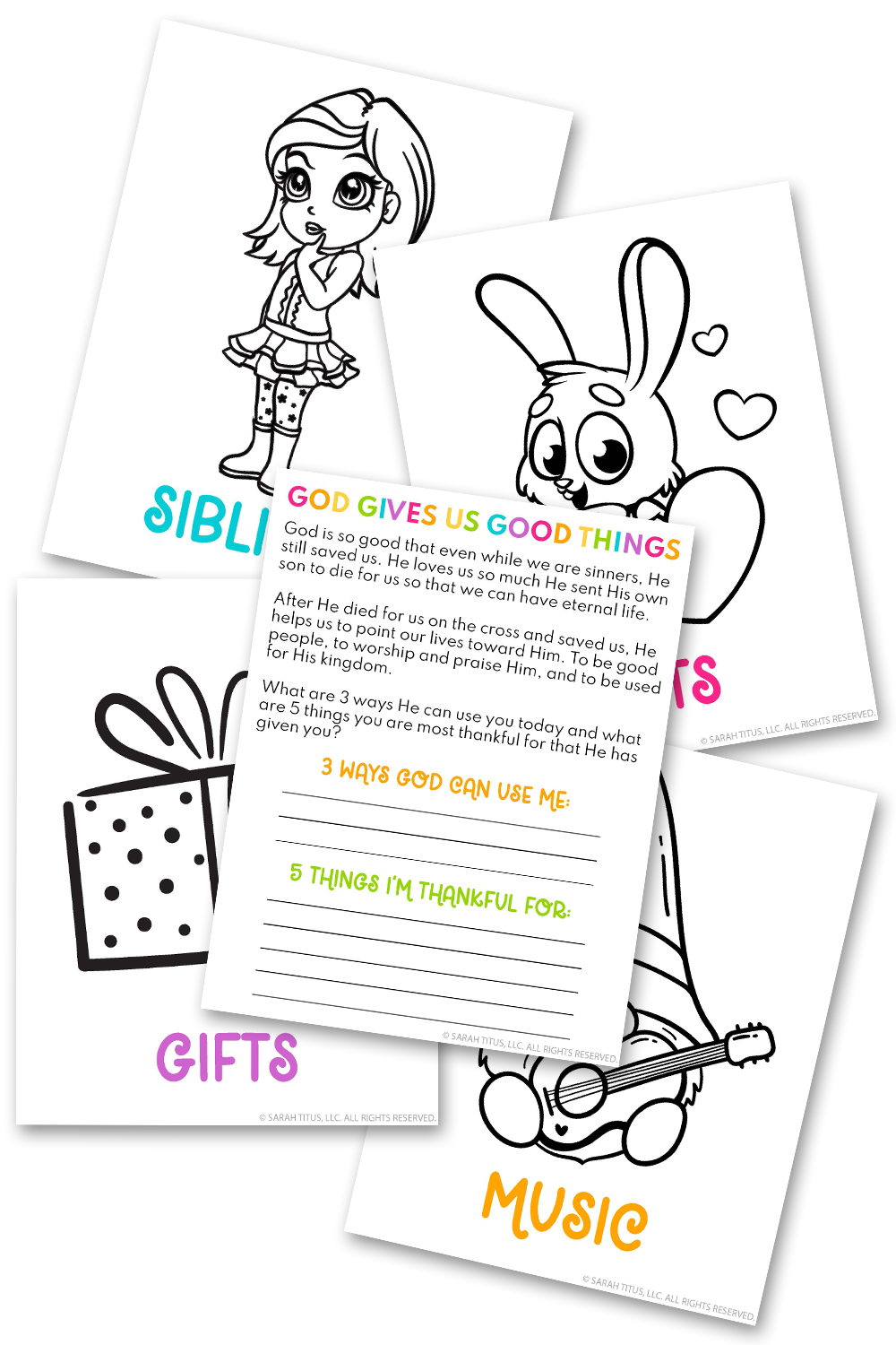 God gives good things coloring sheets pages â sarah titus