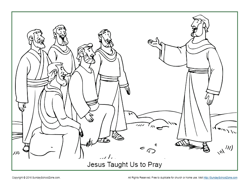 Jesus taught us how to pray coloring page