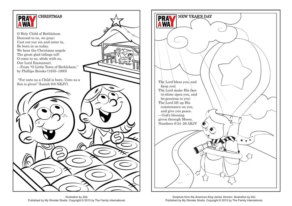 Coloring page pray a way christmas and new years day my wonder studio
