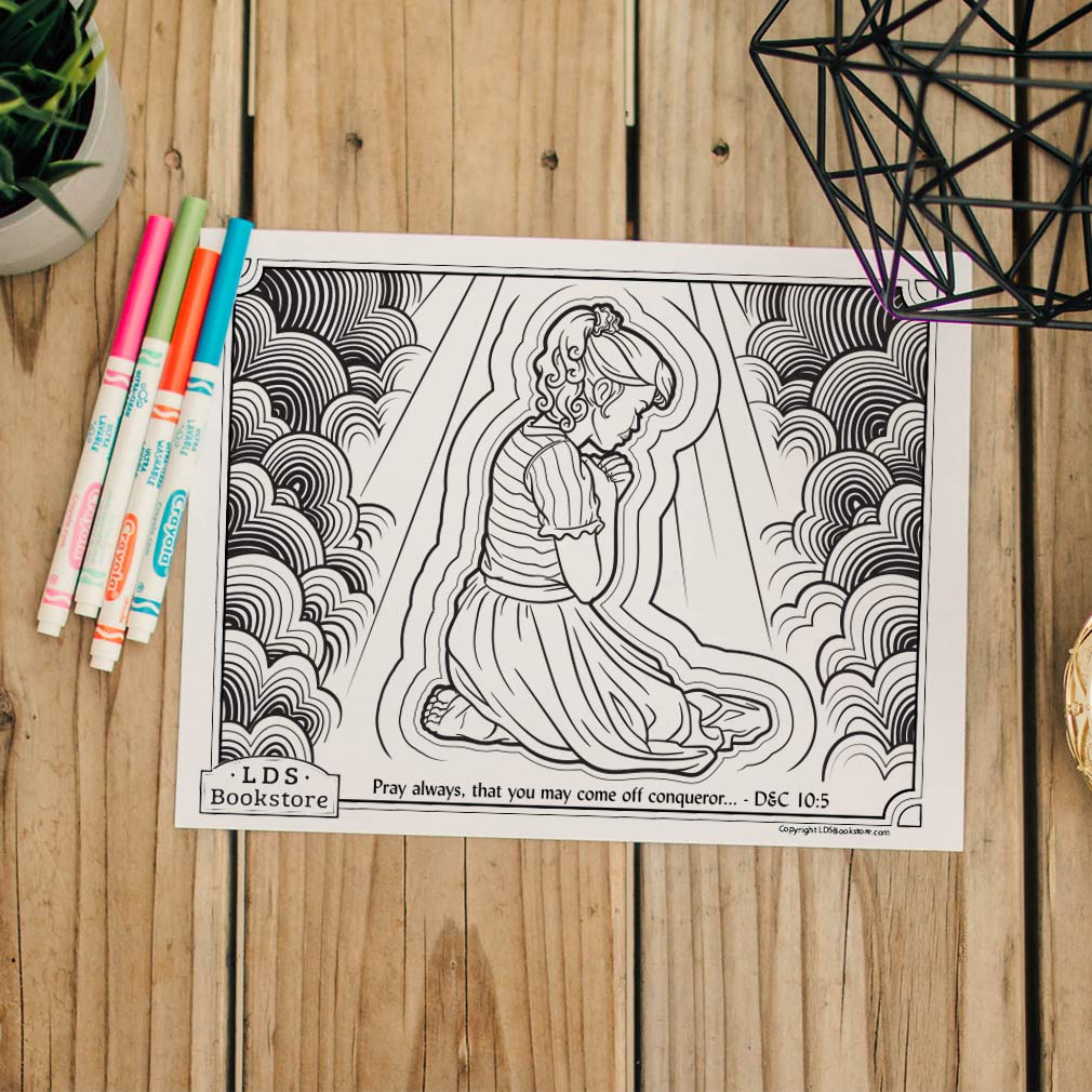 Pray always coloring page