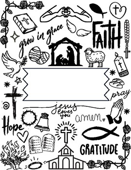 Religion coloring doodle page bible lesson coloring page bible verse