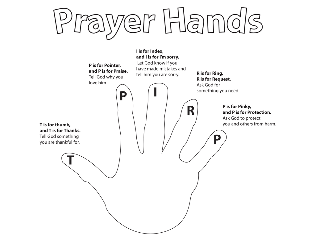 Prayer hands coloring page