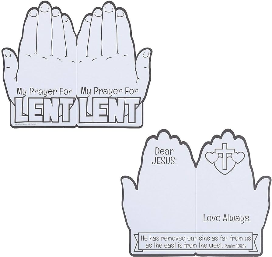 Color your own lent praying hands