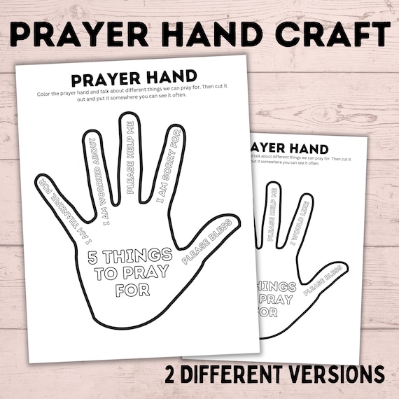 Prayer hand craft kids craft prayer craft prayer activities crafts for kids toddler craft kids printables sunday school instant download