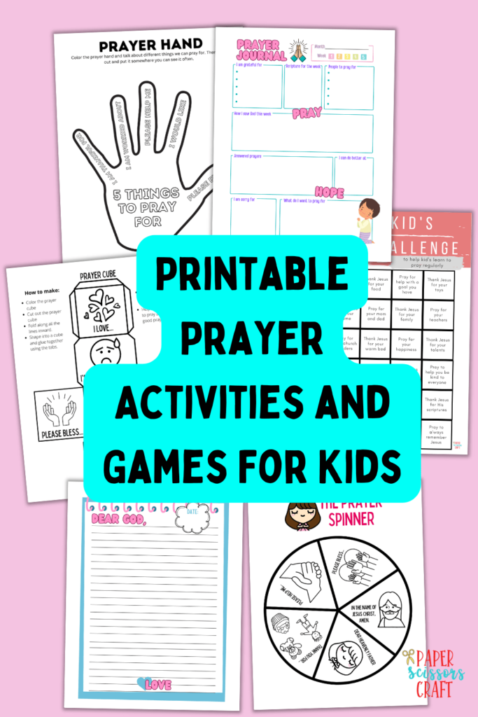 Printable prayer activities worksheets games for kids