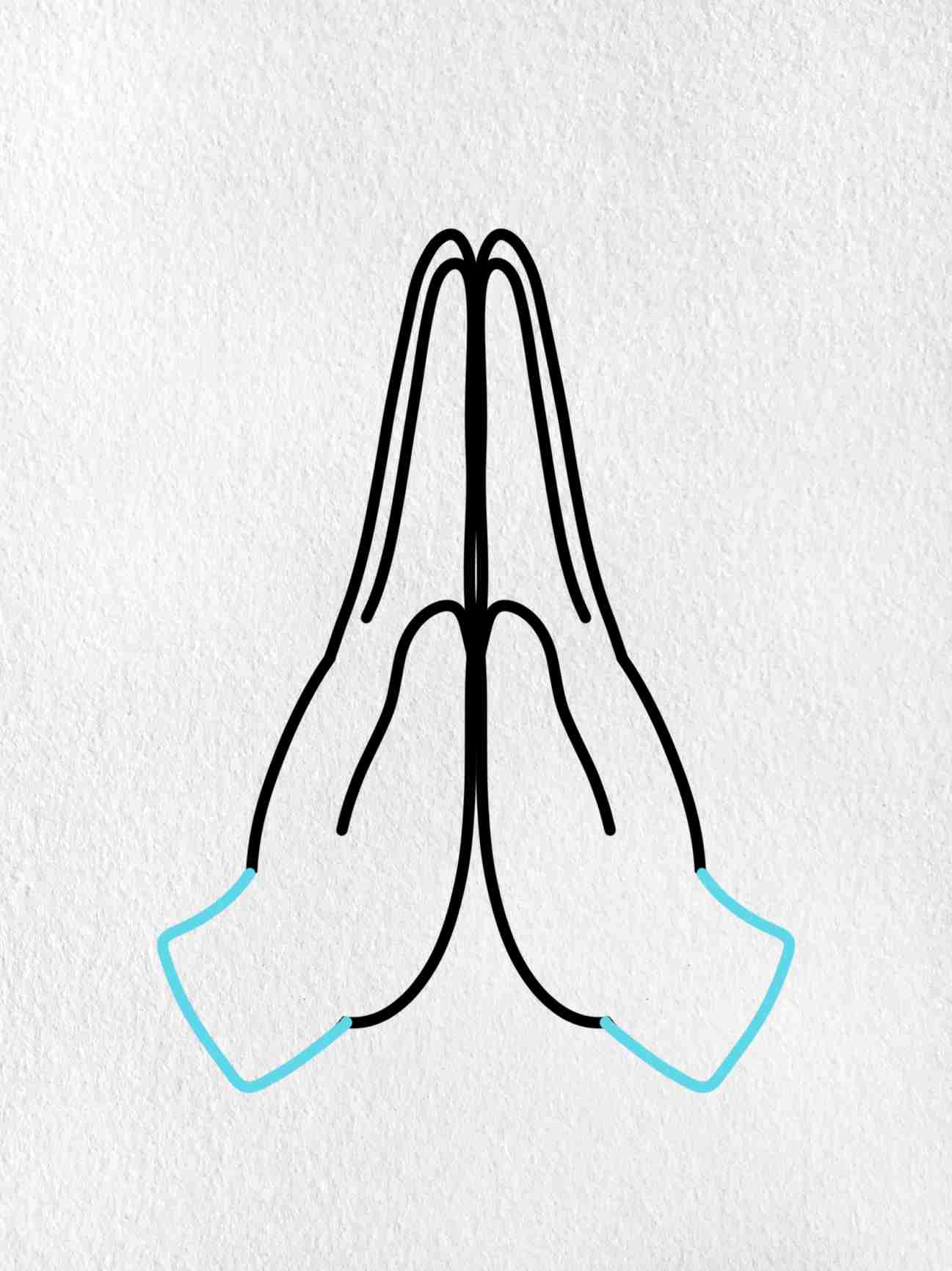 How to draw praying hands