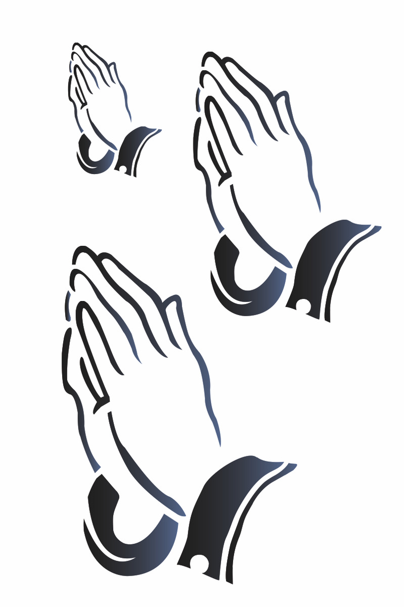 Praying hands stencil christian orthodox catholic prayer family diy art sign