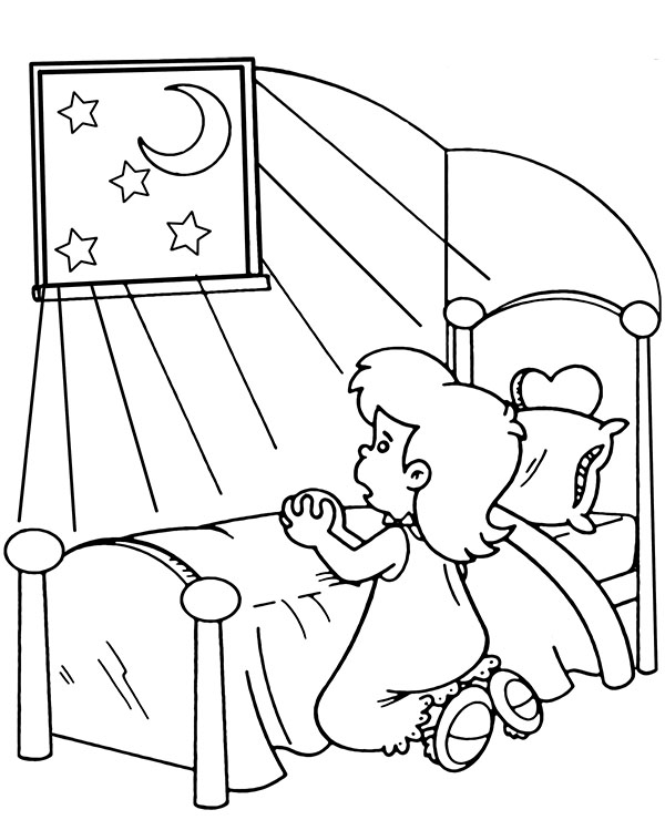 Childs prayer coloring page to print