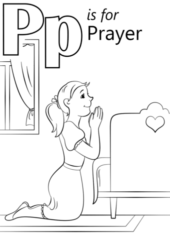 Letter p is for prayer coloring page free printable coloring pages