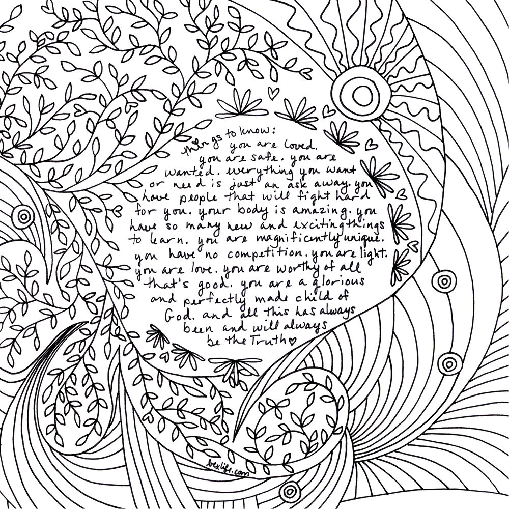 Bliss notes coloring pages digital download â wheat penny press