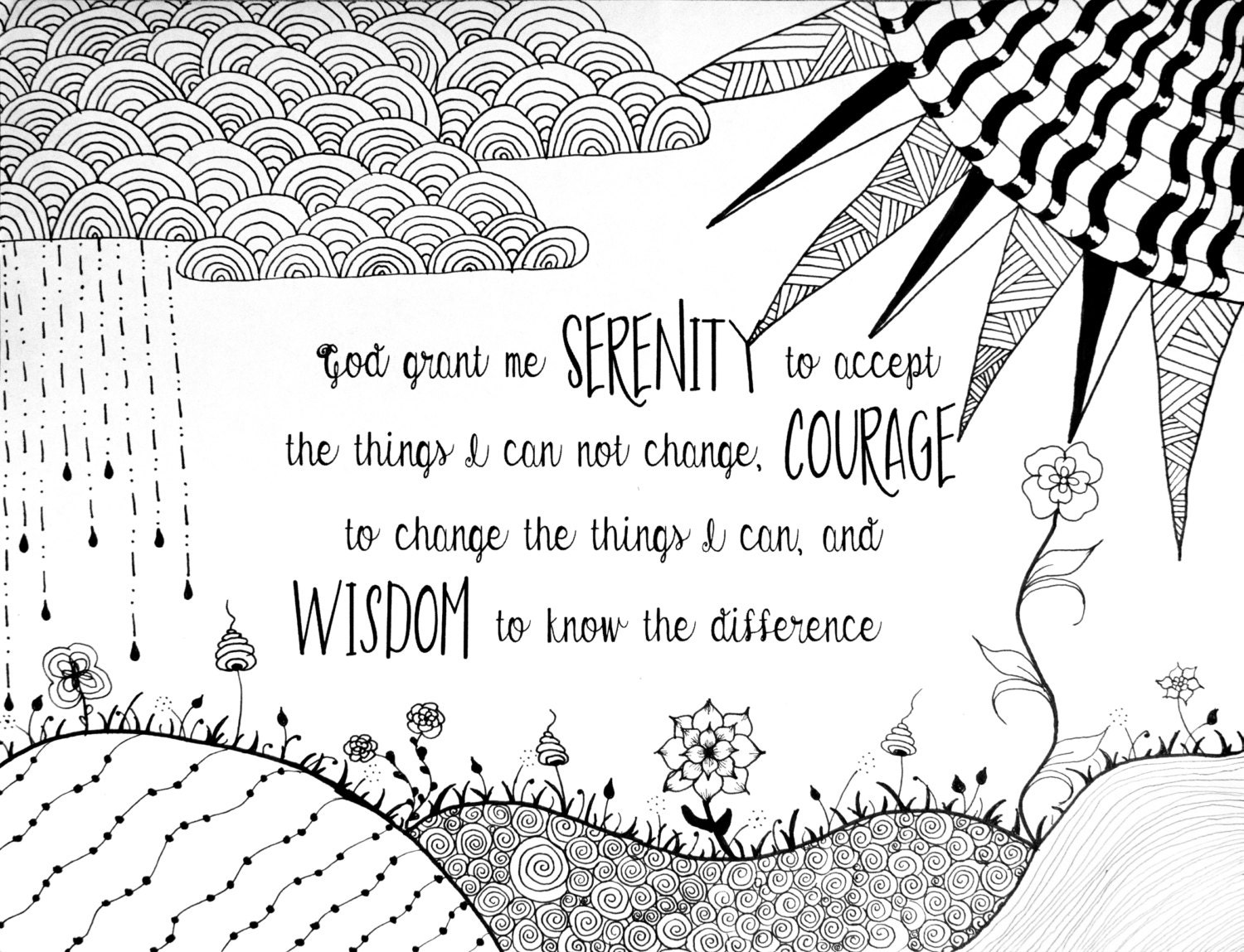 Serenity prayer coloring page