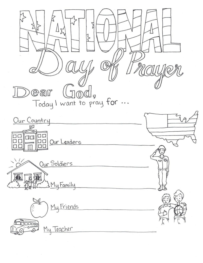 National day of prayer coloring page