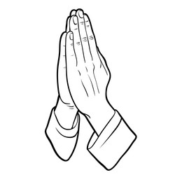 Praying hands outline vector images over