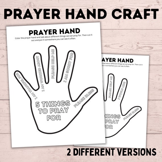 Prayer hand craft kids craft prayer craft prayer activities crafts for kids toddler craft kids printables sunday school instant download