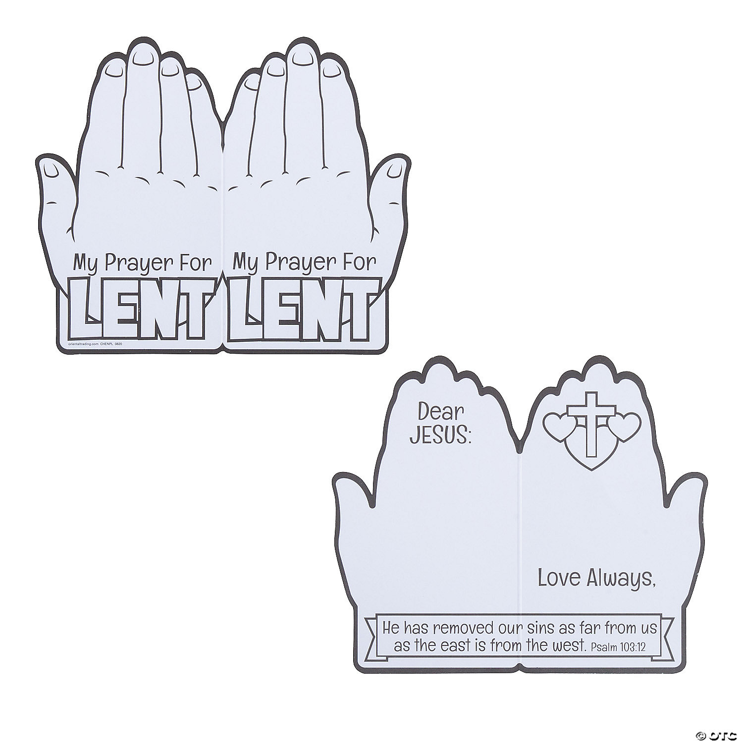 Color your own lent praying hands fun express