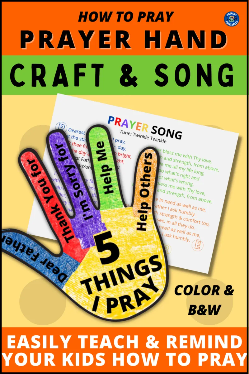 How to pray steps of prayer hand craft for kids