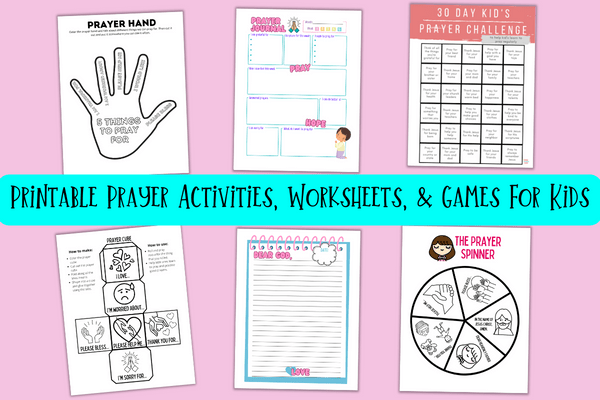 Printable prayer activities worksheets games for kids