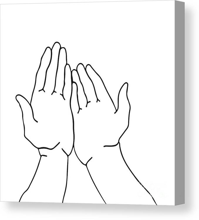 Hope hands line drawing sign of praying for hope and faith hope art drawing illustrations canvas print canvas art by mounir khalfouf