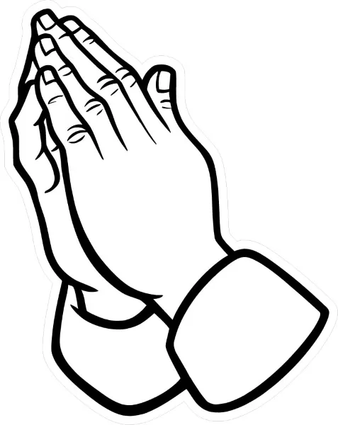 Prayer hands decal sticker