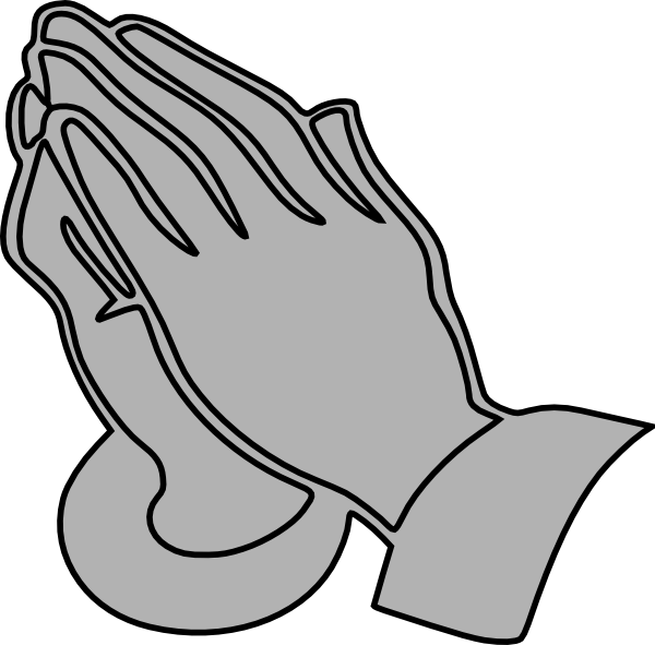 Gray praying hands clip art at