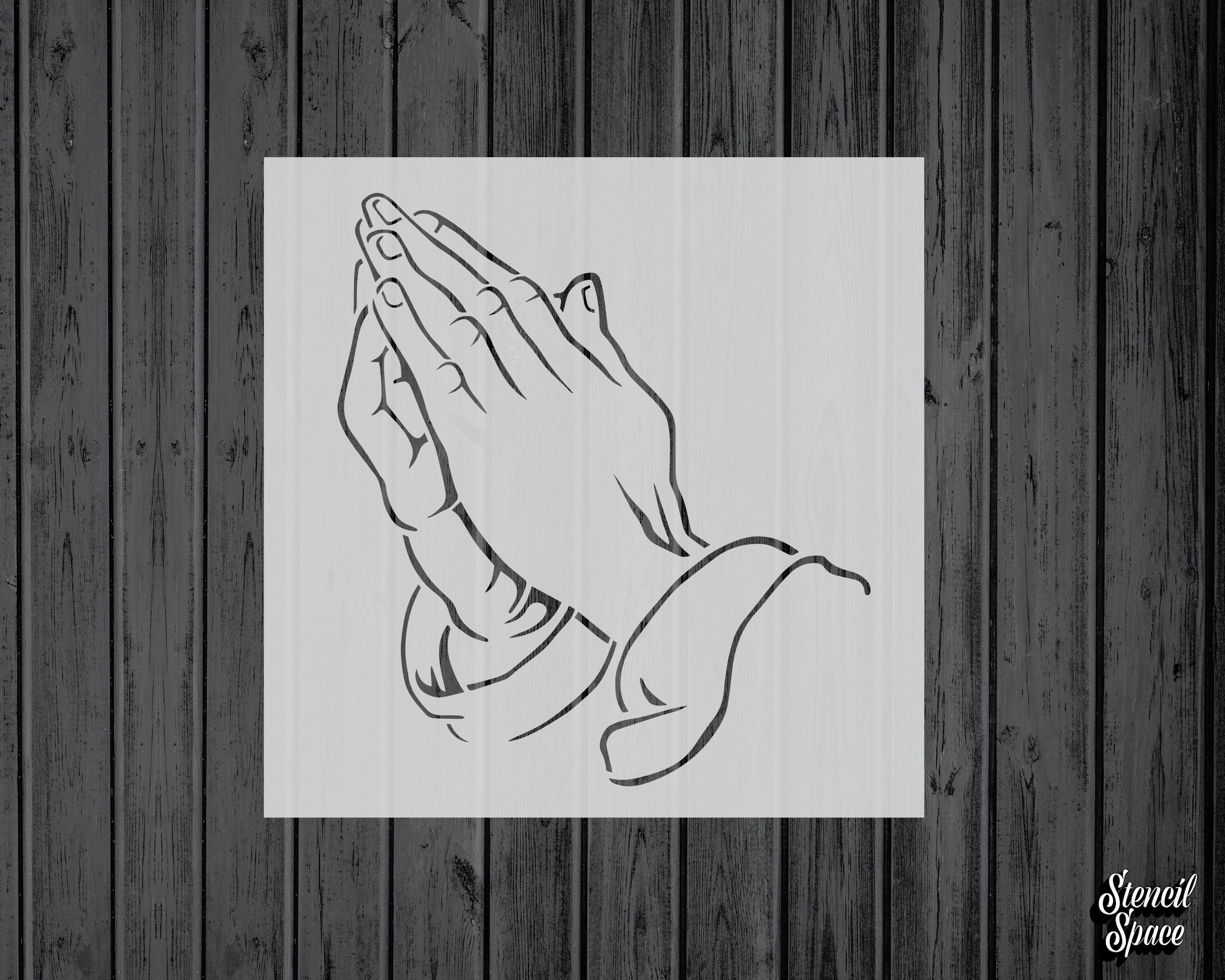 Praying hands stencil reusable mylar craft stencil for painting