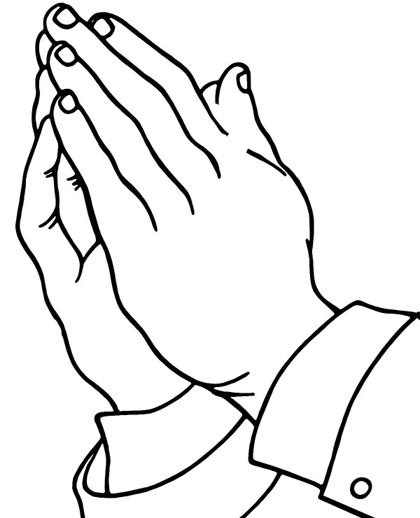 Prayers hands coloring sheet to print