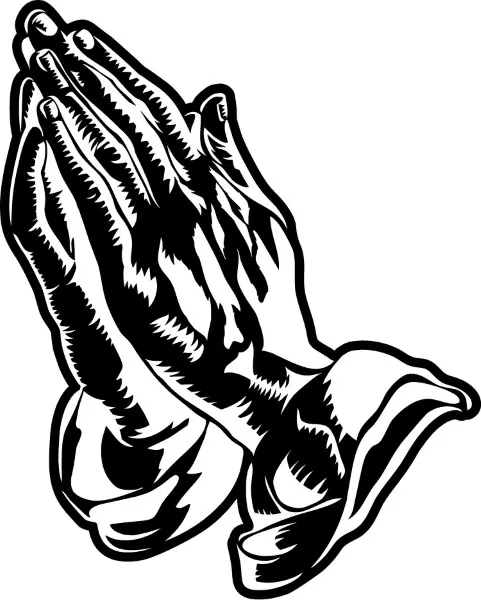 Prayer hands decal sticker