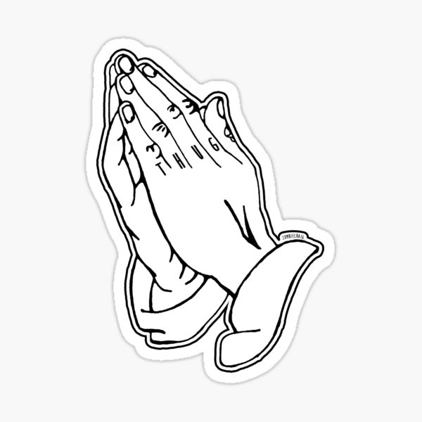 Praying hands alternative thug finger tattoo sticker for sale by zombiecraig