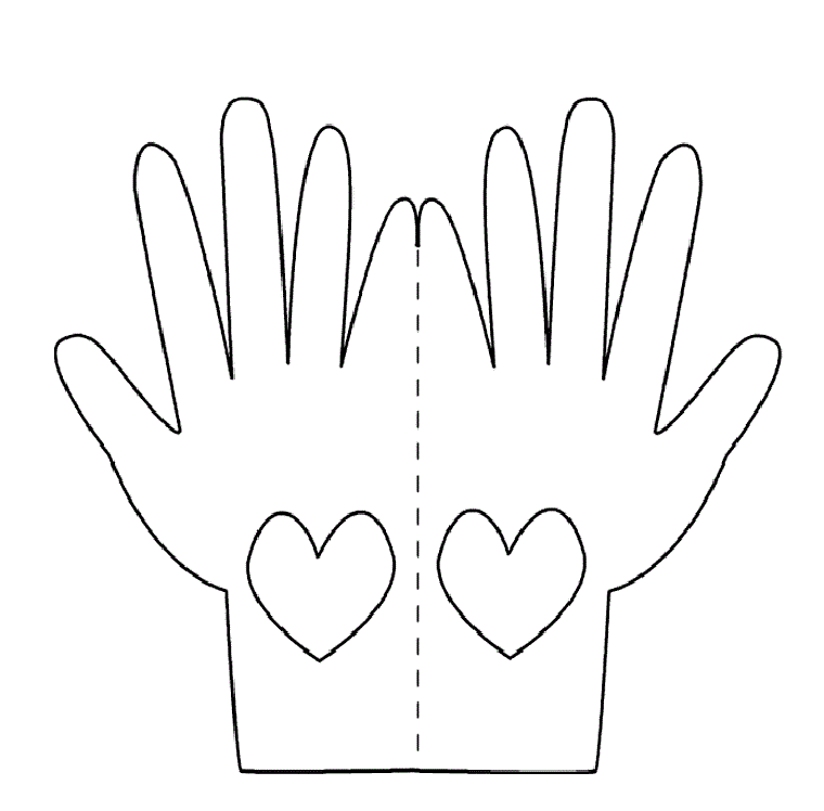 Template of a hand to cut out