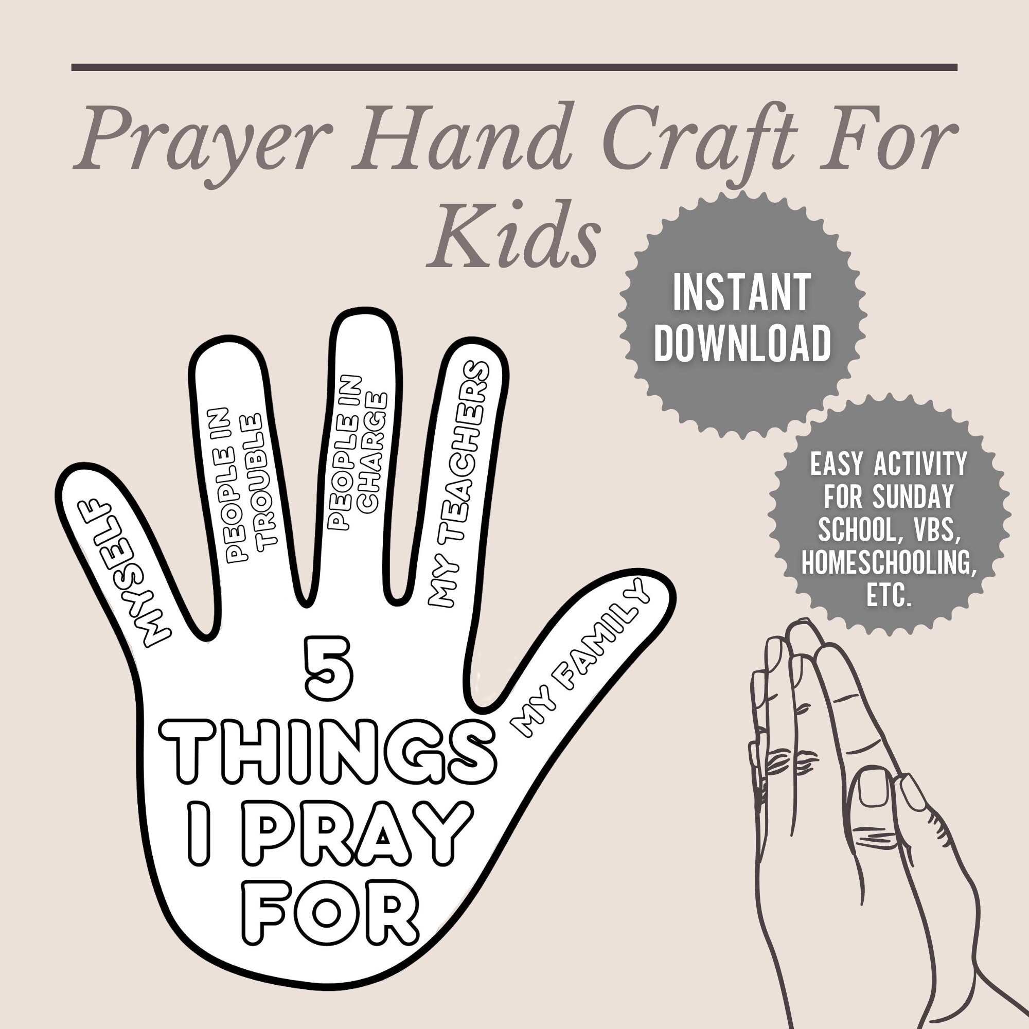 Learn to pray pray for others kids bible study lesson loving kindness sunday school prayer hand craft prayer hands bible printable