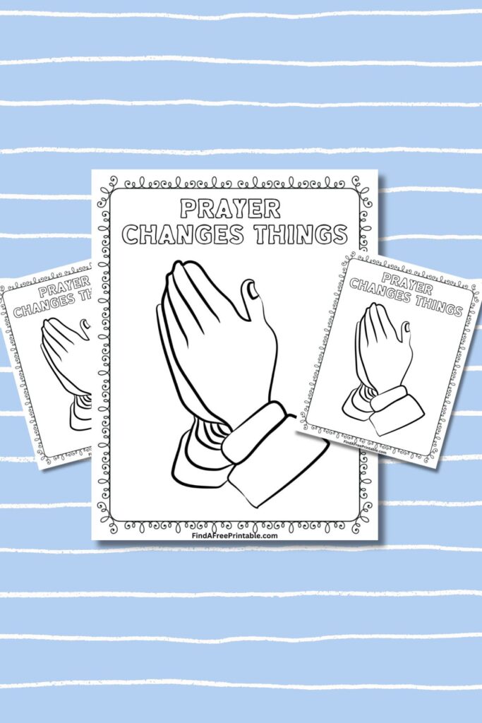 Free printable praying hands coloring page to print