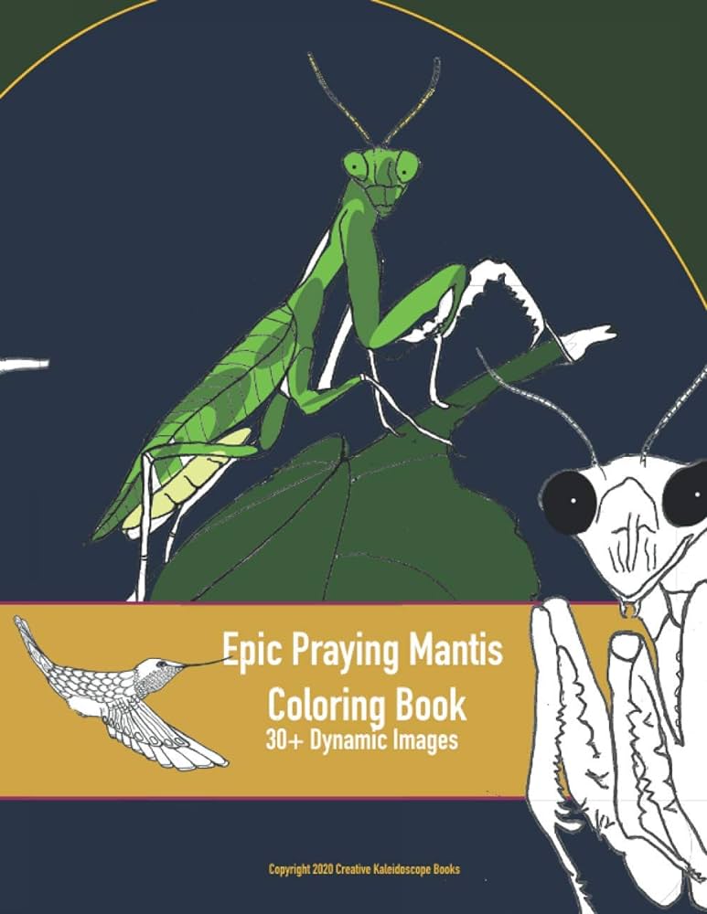 Epic praying mantis coloring book dynamic images single sided pages kaleidoscope books creative books