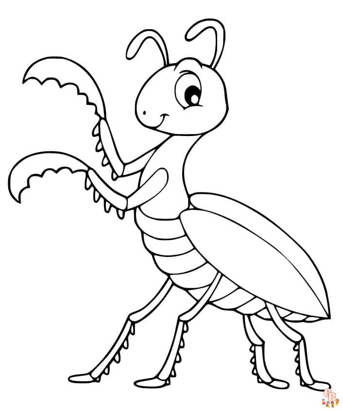 Cute praying mantis coloring pages printable free and easy