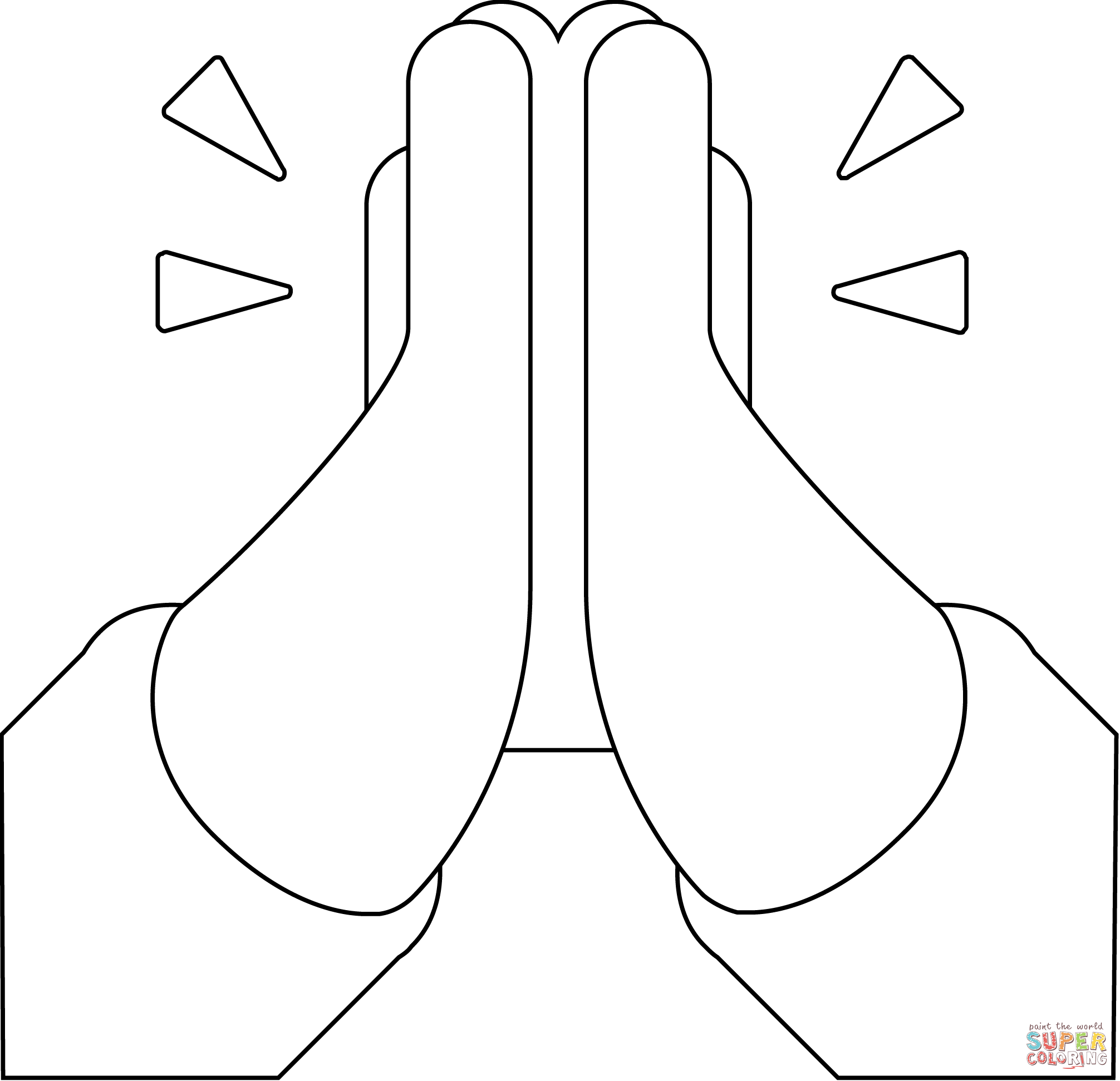 Praying hands emoji coloring page free printable coloring pages