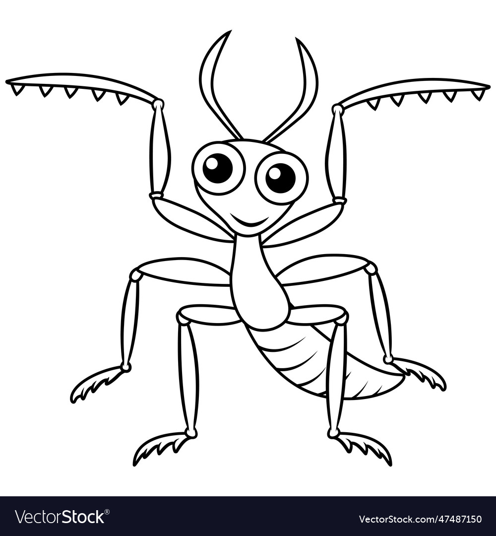 Mantis praying sketch vector images