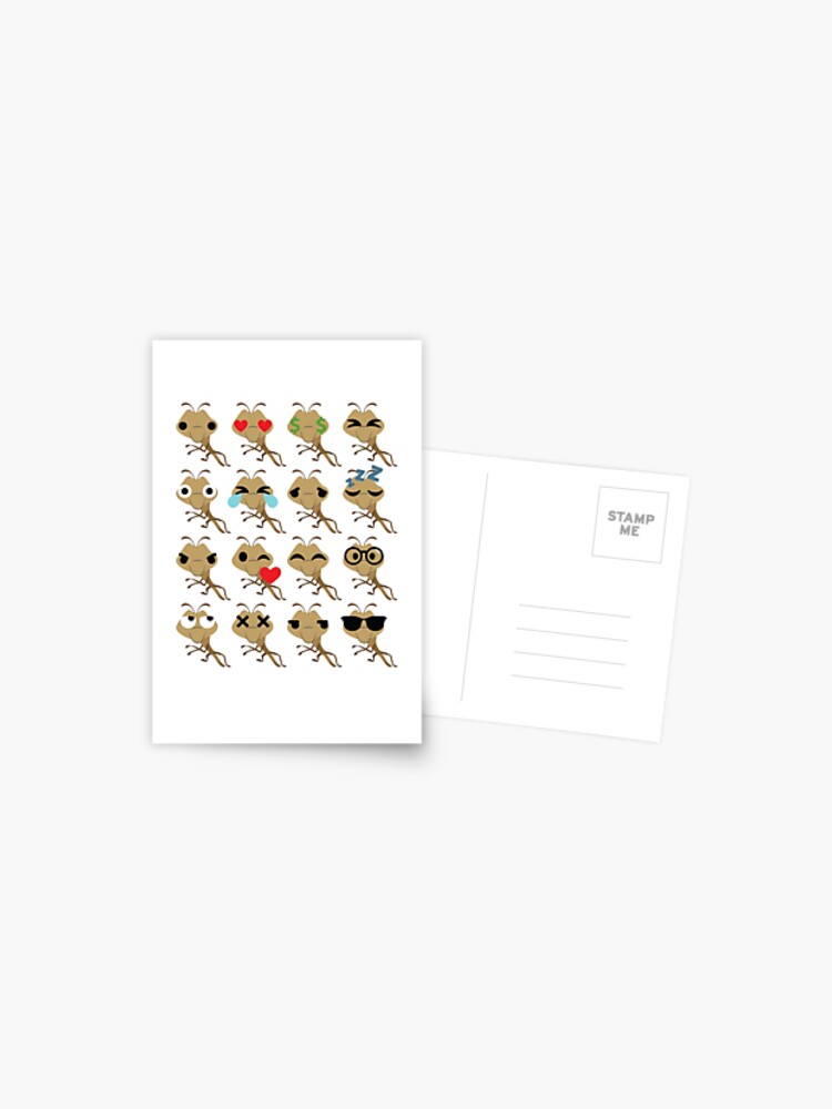 Praying mantis emoji postcard for sale by hippoemo