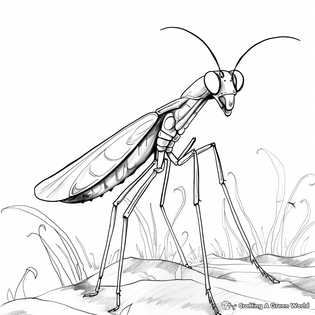 Praying mantis coloring pages