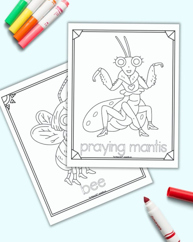 Cute insect coloring pages