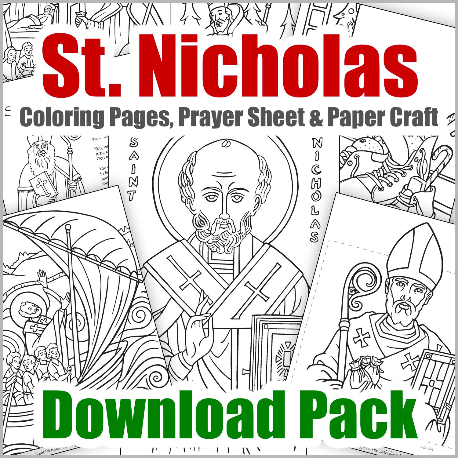 St nicholas coloring pages prayer sheet paper craft