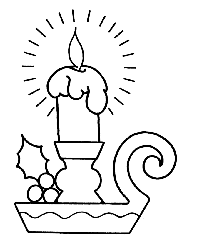 Christmas candles coloring pages