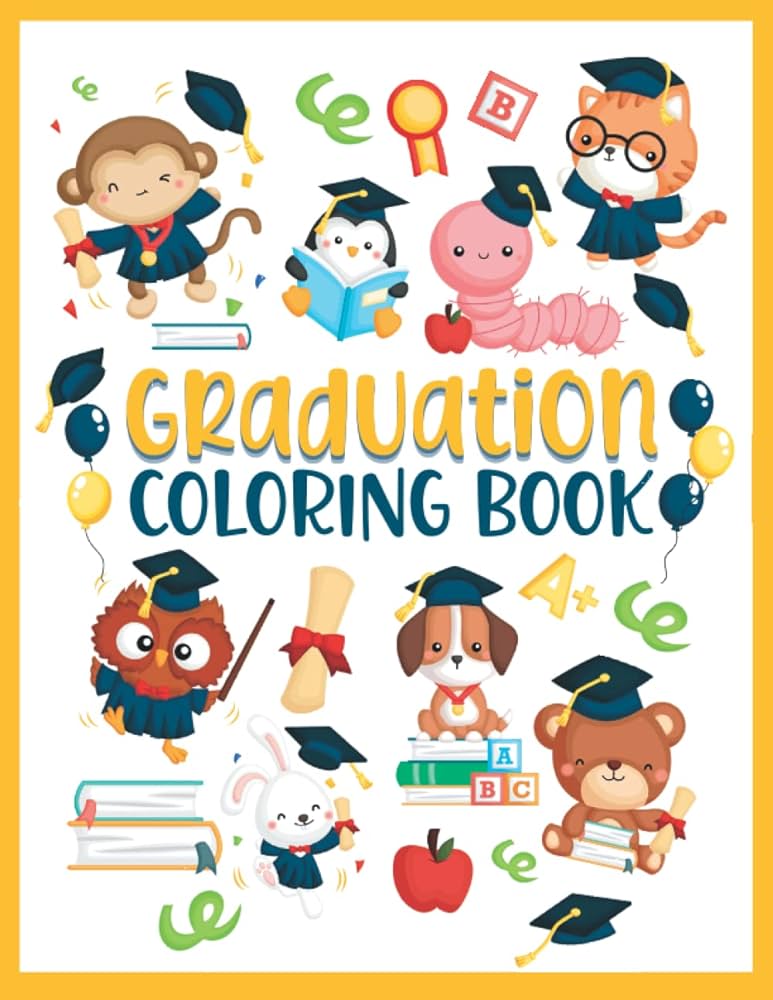 Graduation books for prek graduation loring book for preschool kindergarten elementary students plus tracing activity book pages letters numbers for kids parade activity books